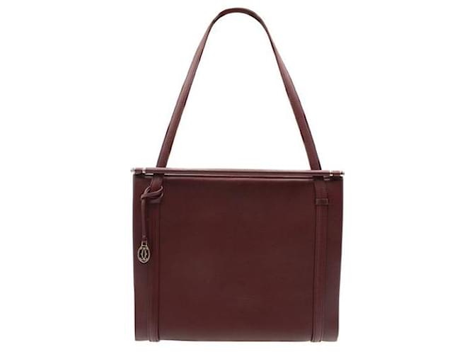 Cartier Vintage Cabochon Shoulder Bag Red Leather  ref.1287527
