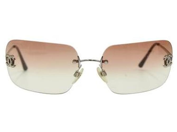 Chanel Randlos Y2K-Sonnenbrille Braun Acetat  ref.1287531