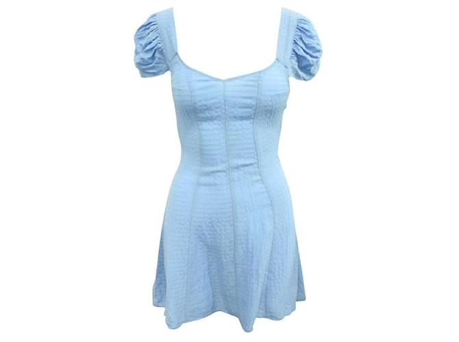 REFORMATION Indigo Blue Mini Dress with Back Tie  ref.1287553