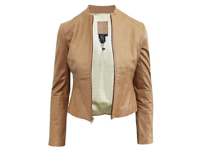 Autre Marque Contemporary Designer Brown Leather Jacket  ref.1287563