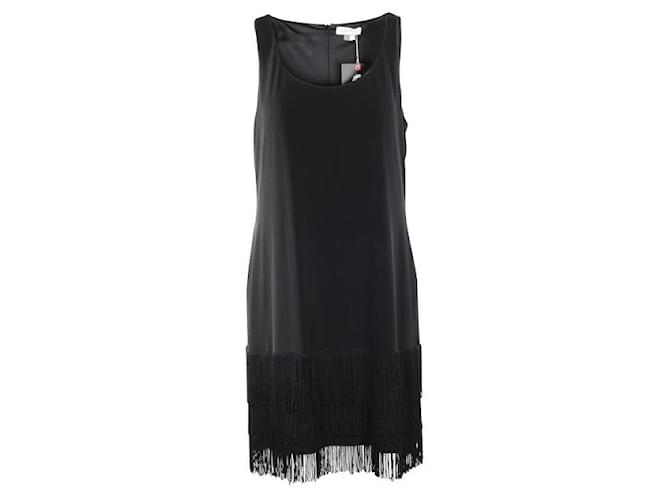 Autre Marque CONTEMPORARY DESIGNER Fringes Dress Black Polyester  ref.1287579
