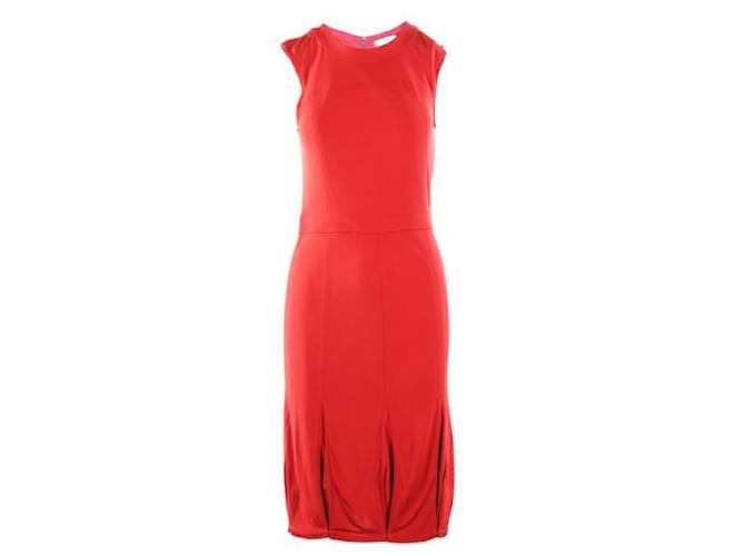 Robe midi sans manches Tory Burch Rayon Rouge  ref.1287580