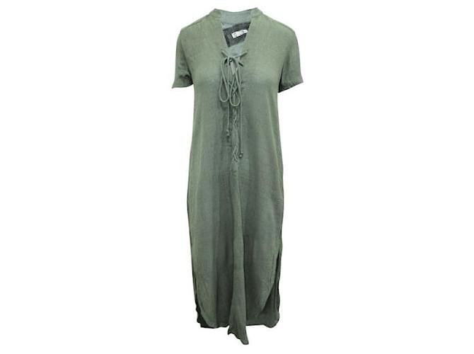 REFORMATION Gray Short Sleeve Maxi Dress Grey  ref.1287592