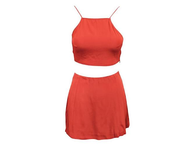 REFORMATION Red Skirt and Top Set Viscose  ref.1287600