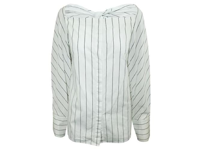 Autre Marque Dion Lee White Striped Shirt with Knot at the Back Cotton  ref.1287605