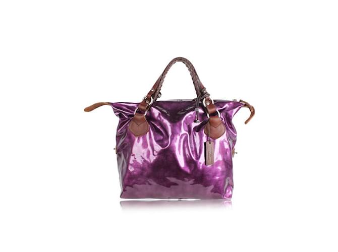 Autre Marque CONTEMPORARY DESIGNER Purple Patent Leather Handbag  ref.1287666