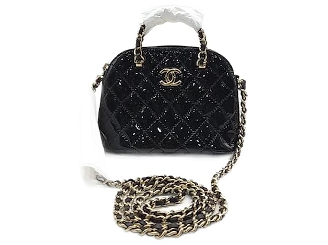 Mini sac à bandoulière verni Chanel Ap3354 Noir  ref.1287672