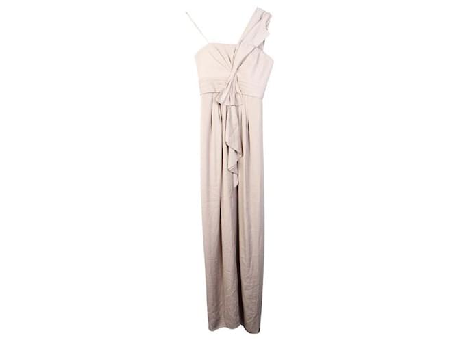 Autre Marque CONTEMPORARY DESIGNER Drape Long Dress Beige Polyester  ref.1287689