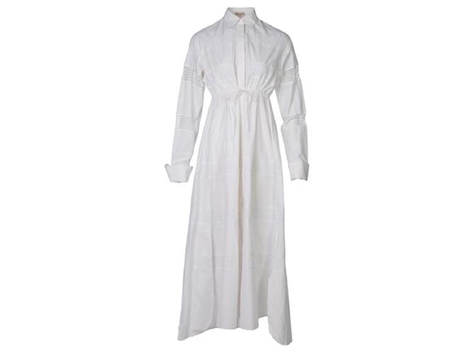 Alaïa ALAIA Embroidered Poplin Dress White Cotton  ref.1287691