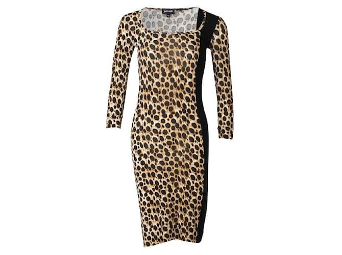 JUST CAVALLI Leopard Print Jersey Dress Cotton  ref.1287727