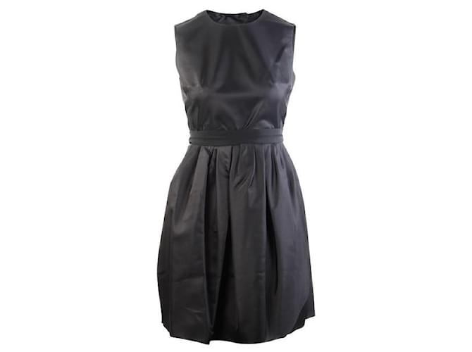 Autre Marque CONTEMPORARY DESIGNER Shiny Backless Dress Black Silk Polyester  ref.1287743