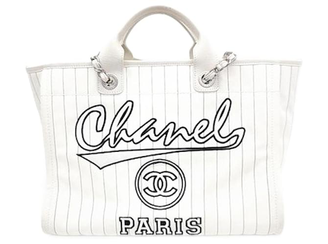 Bolsa de ombro conversível Chanel Deauville Tote Multicor Cru  ref.1287768