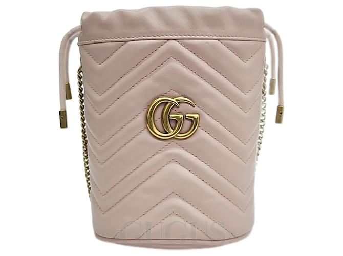Gucci GG Marmont Mini sac seau (575163) Rose  ref.1287780