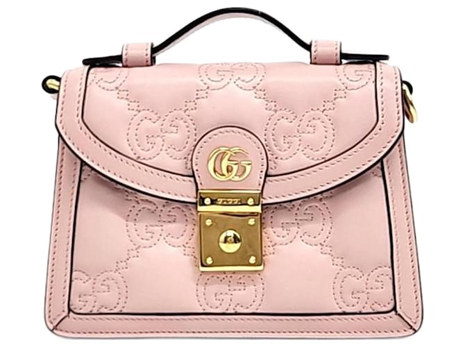Gucci  GG Matlase Small Top Handle Bag (724499) Pink  ref.1287787