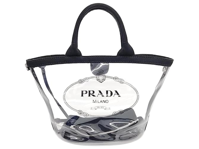 Prada  PVC Tote Convertible Shoulder Bag Black  ref.1287797