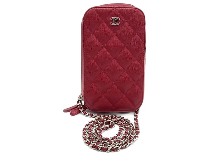 Chanel Caviar Mini sac à bandoulière A70655 Rouge  ref.1287829