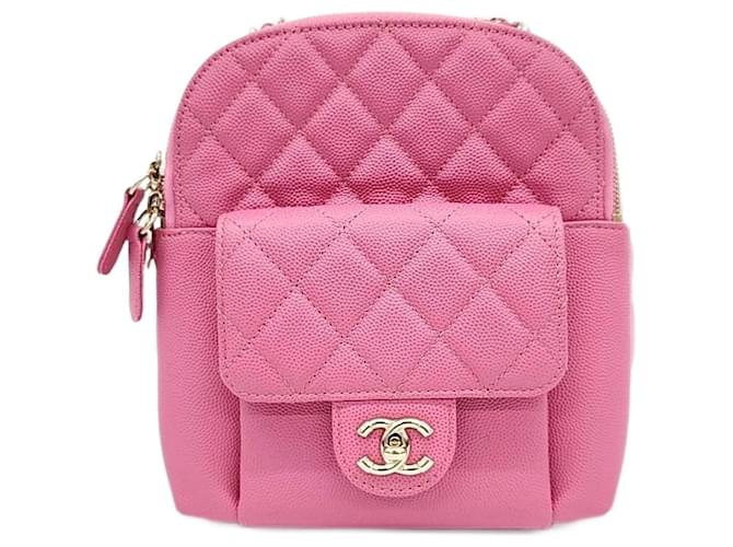 Chanel Caviar Mini Chain Backpack As0004 Pink  ref.1287845