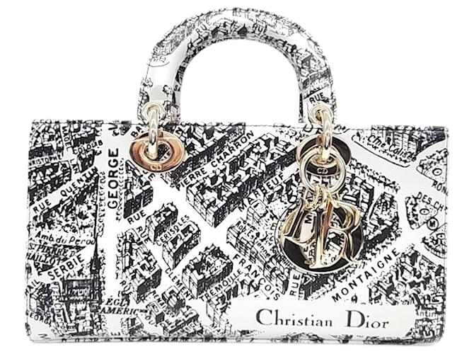 Christian Dior Dior Lady D-Joy Médio M0540 Preto Branco  ref.1287851