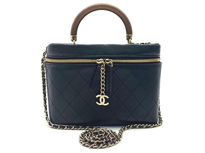 Chanel Cosmetic Tote And Shoulder Bag Brown Black  ref.1287857