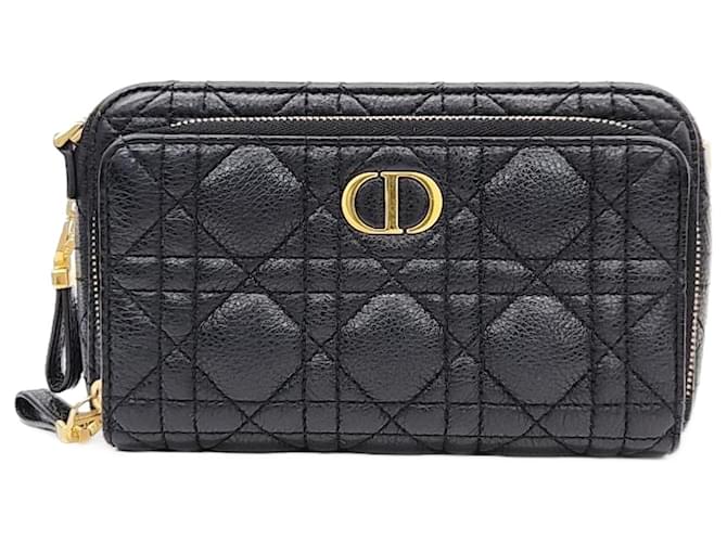 Dior Caro lined Pouch Bag Black  ref.1287858