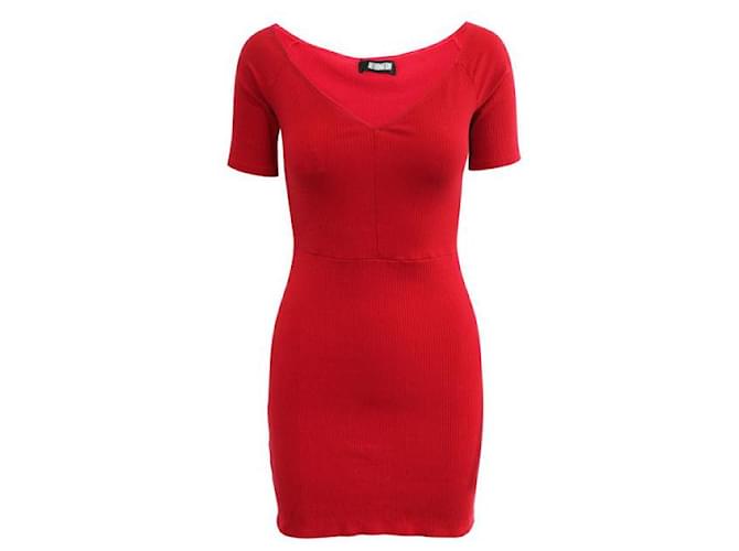 REFORMATION Mini Red Dress Suede Tencel  ref.1287904