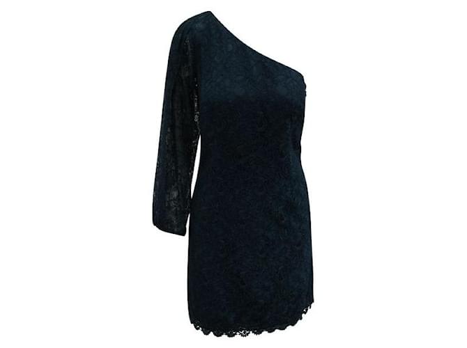 Autre Marque CONTEMPORARY DESIGNER Dark Blue One Sleeve Lace Dress Polyester Nylon Rayon  ref.1287911