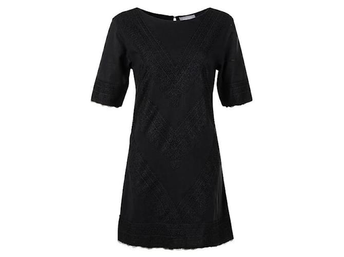 MAGALI PASCAL Black Lace Panelled Tunic Cotton  ref.1287914