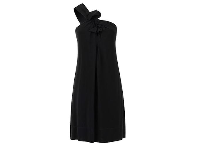 Autre Marque ZEITGENÖSSISCHES DESIGNER-Jerseykleid mit einer Schulter Schwarz Polyester  ref.1287918