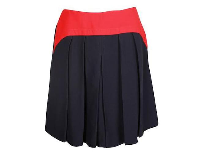 Miu Miu Mini-jupe rouge et bleu marine Viscose  ref.1287931