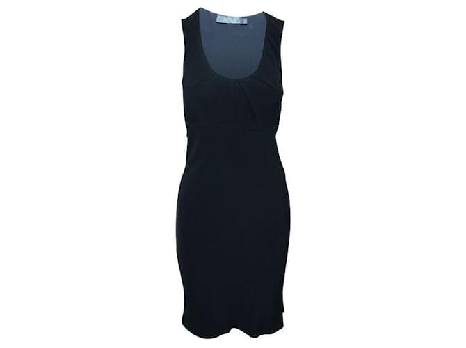 Autre Marque CONTEMPORARY DESIGNER Black Dress with Draped Neckline Silk Acetate  ref.1287936