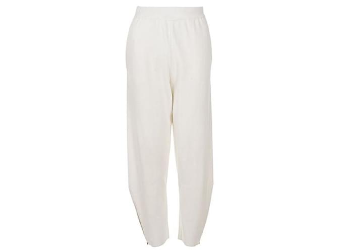 Stella Mc Cartney Stella Mccartney Zip Detail Trousers Cream Polyester Viscose  ref.1287941