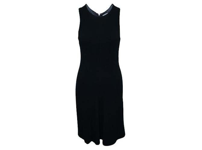 Autre Marque ZEITGENÖSSISCHES DESIGNER Elegantes ärmelloses schwarzes Kleid Wolle Nylon  ref.1287946