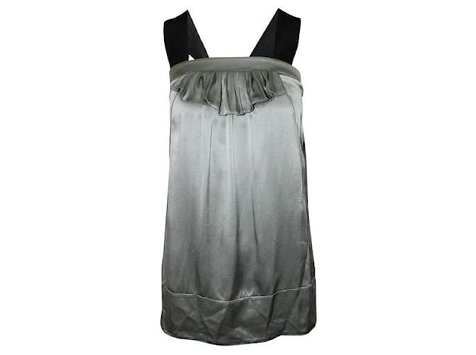 MIU MIU Miu Miu Silver Silk dress Silvery  ref.1287963