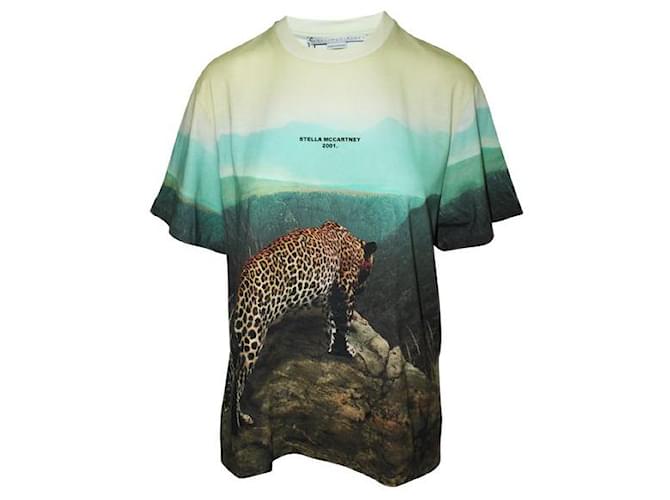 Stella Mc Cartney Stella McCartney Buntes T-Shirt mit Leopardenbild Mehrfarben Baumwolle  ref.1288007