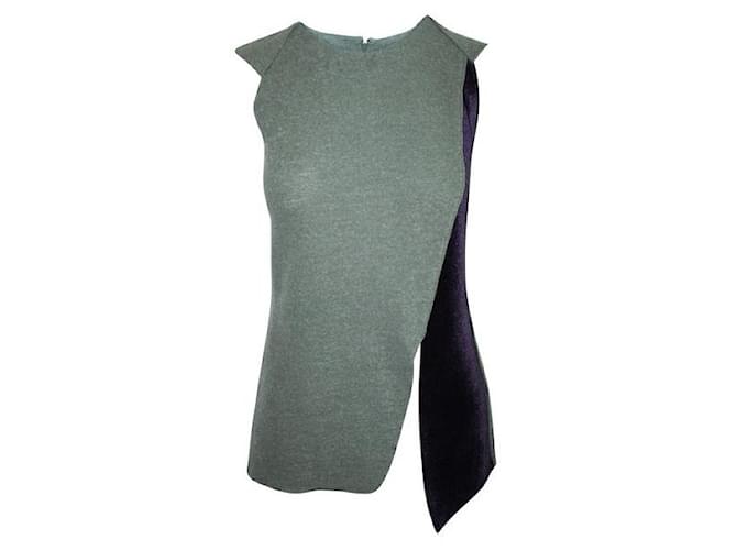 Autre Marque CONTEMPORARY DESIGNER Grey and Purple Sleeveless Top Wool Polyamide  ref.1288018