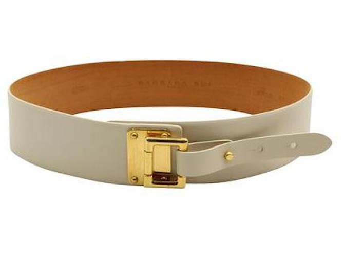 Autre Marque Contemporary Designer Ivory Wide Belt Cream Leather  ref.1288037