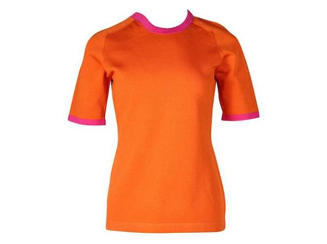 Thierry Mugler Mugler Orange & Pink Stretch Top Viscose Elastane  ref.1288042