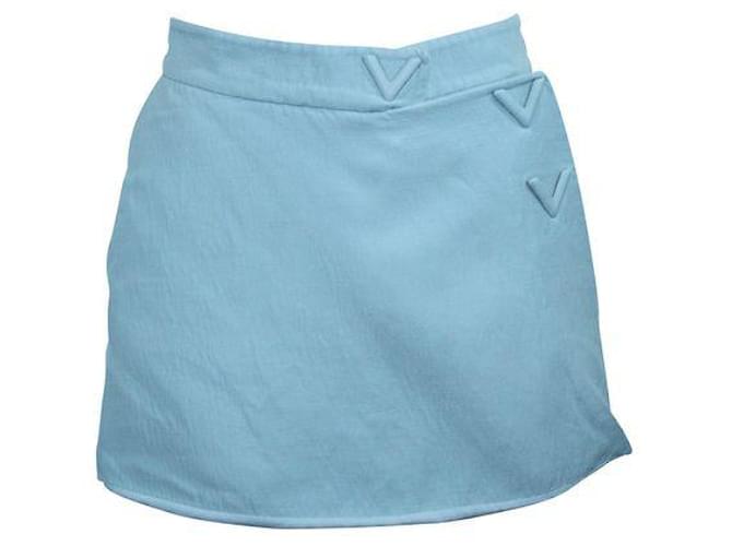Falda pantalón Valentino azul claro Seda Lana  ref.1288055