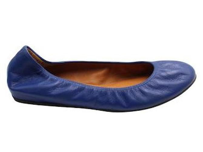Lanvin Classic Ballerina Flat in Blue Leather  ref.1288075