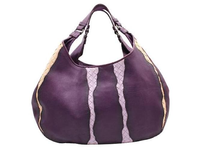 Bottega Veneta Bolso de hombro morado Campana Intrecciato Púrpura Cuero  ref.1288084