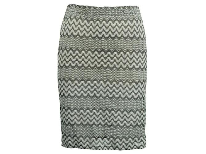 Missoni Grey and Beige ZigZag Skirt Multiple colors Linen Rayon  ref.1288094