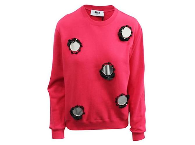 MSGM Pink Mirror Glitters Long Sleeve Top Cotton  ref.1288115