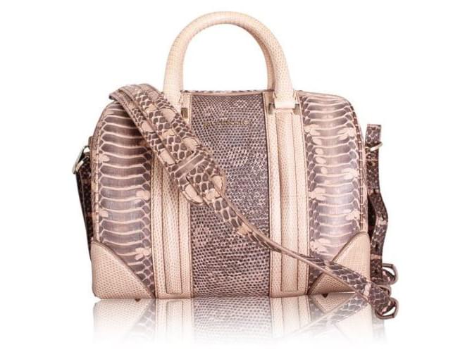 GIVENCHY Mini bolso Lucrezia de pitón y lagarto Beige  ref.1288142