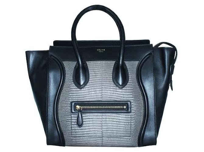 Céline CELINE Bolsa de equipaje mediana Python Phantom Gris Becerro Pitón  ref.1288145