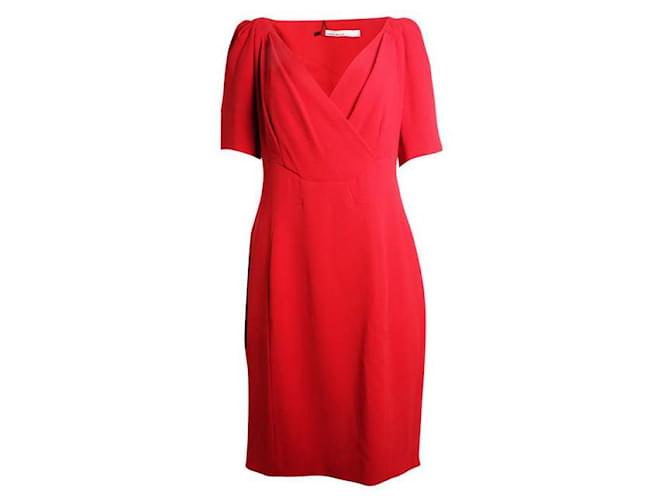 Autre Marque CONTEMPORARY DESIGNER Long Dress Red V Neck Silk  ref.1288149