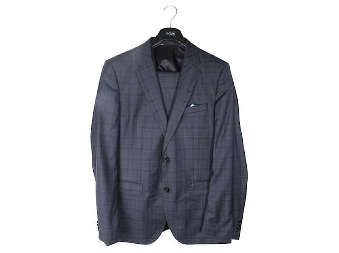 Autre Marque Blue Check Slim Suit Azul Lã  ref.1288154