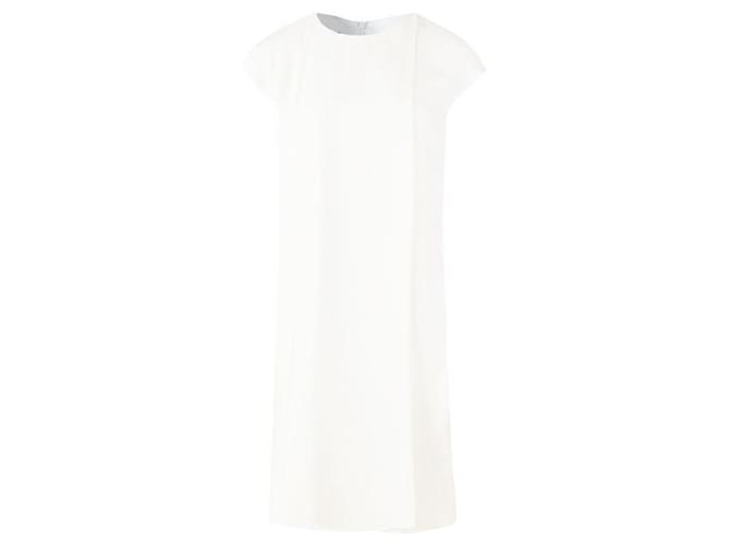 Autre Marque Contemporary Designer Panelled White Shift Dress Silk Polyester  ref.1288184