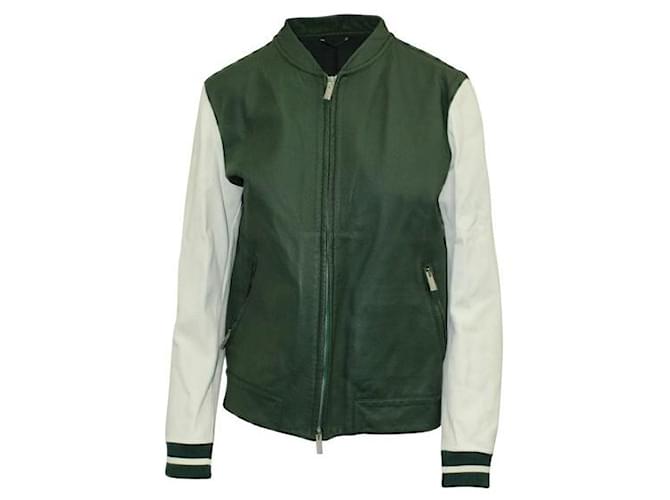 Fendi Black and Green Jacket Leather Cotton  ref.1288205