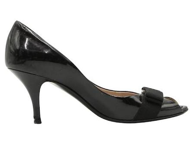 Salvatore Ferragamo Black Patent Leather Heels  ref.1288236