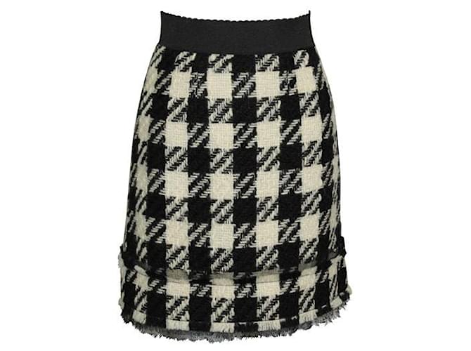 Dolce & Gabbana Black & White Wool Skirt  ref.1288259